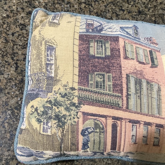 Riverdale U.S.A. Crafted Charleston SC Rainbow Row Tapestry Pillow 11''x16''x2'' - Picture 3 of 8